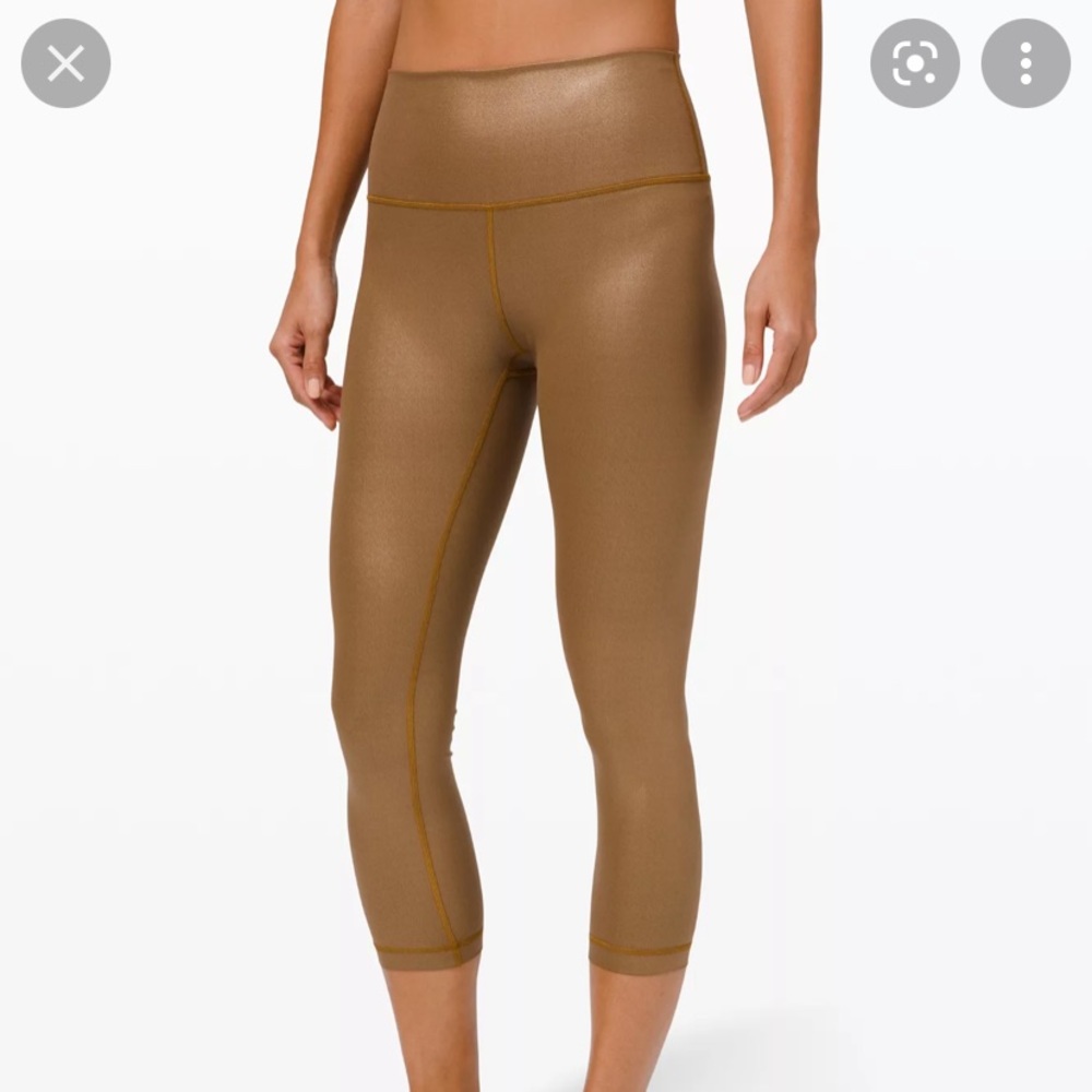 Lululemon Special Edition Gold Foil Wunder Under Crop